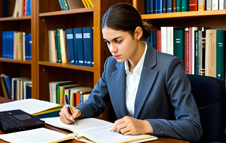수질환경 관리 직무 면접 팁 - Confident Professional**

"A businesswoman in a modern office setting, fully clothed in a tailored b...