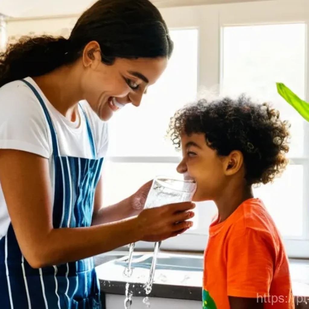 수질환경 프로젝트 관리 사례 - **Prompt:** A vibrant, sunlit scene inside a modern kitchen in Portugal or Brazil. A smiling mother,...