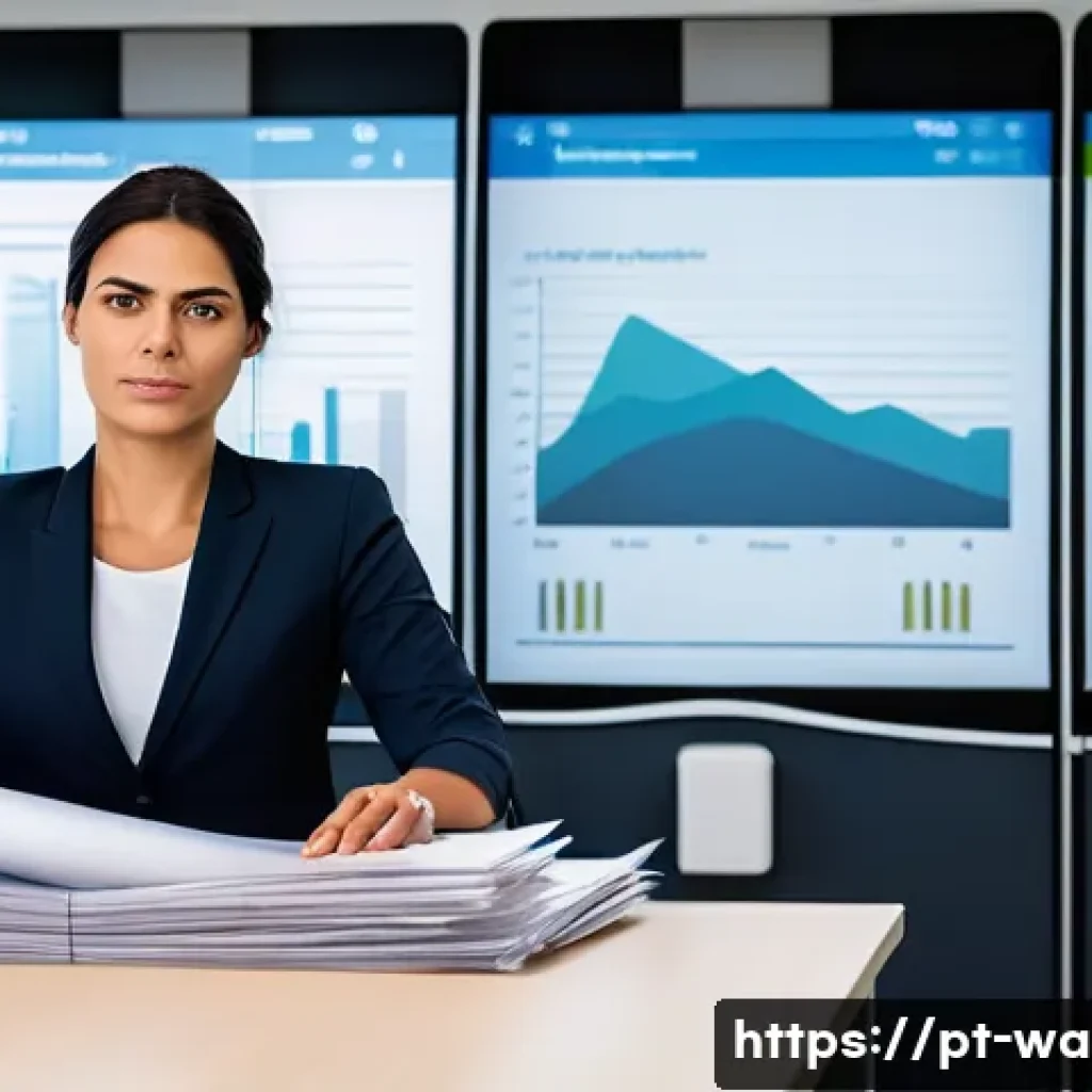 수질환경 직업에 필요한 소프트웨어 - **Prompt:** A professional Portuguese woman, mid-30s, dressed in smart business attire, stands in a ...